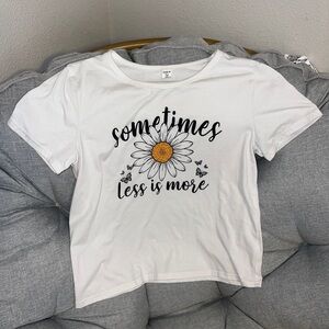 SHEIN White Tee with Daisy Print